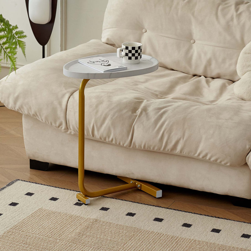 C-shaped Side Table, C Shaped End Table, Side Table for Couch and Bed, Small Side Table