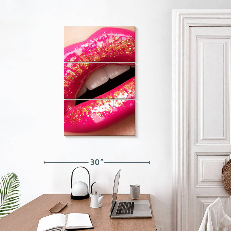 Shuttleworth Sparkling Pink Lips, 32" H x 20" W