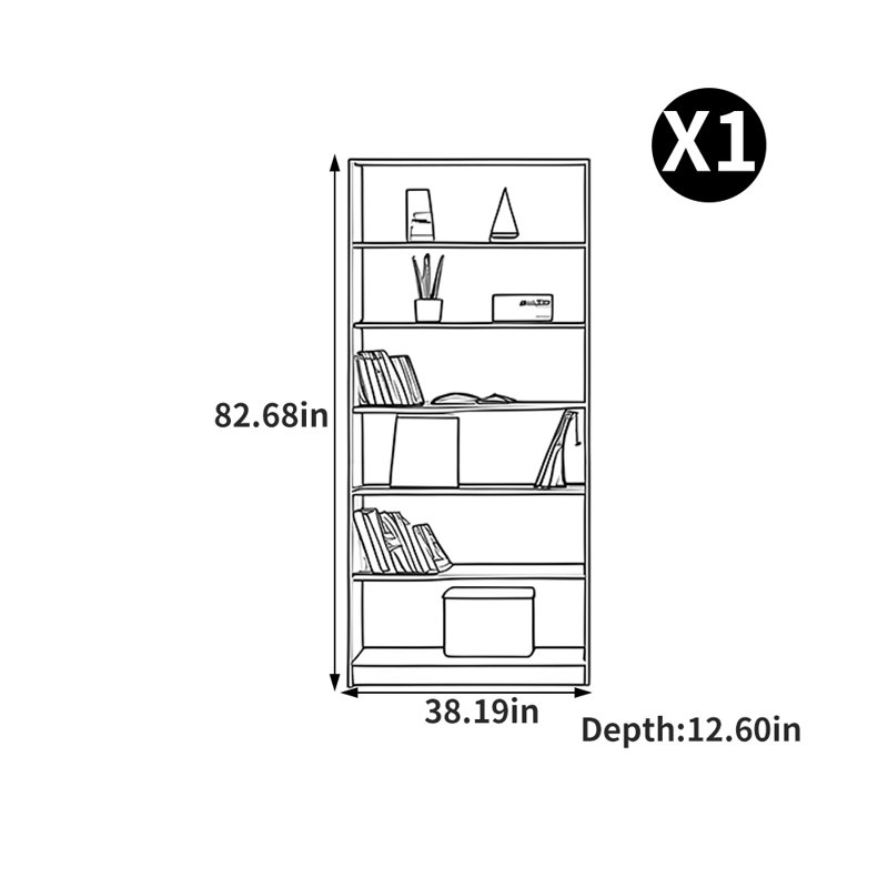Bibliothèque minimaliste moderne de style européen, Marron foncé