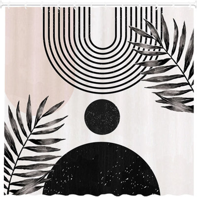 72X72 Inches Abstract Black Boho Arch Sun Beige Acima