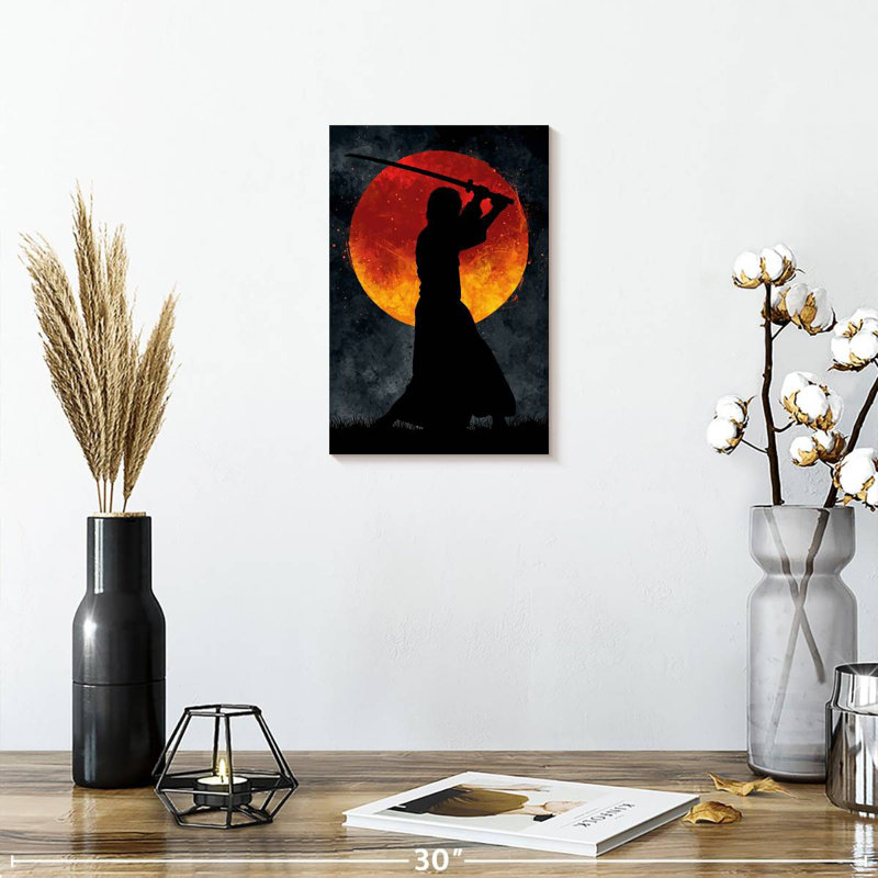 Leisha Samurai Moon Black, 12" H x 8" W