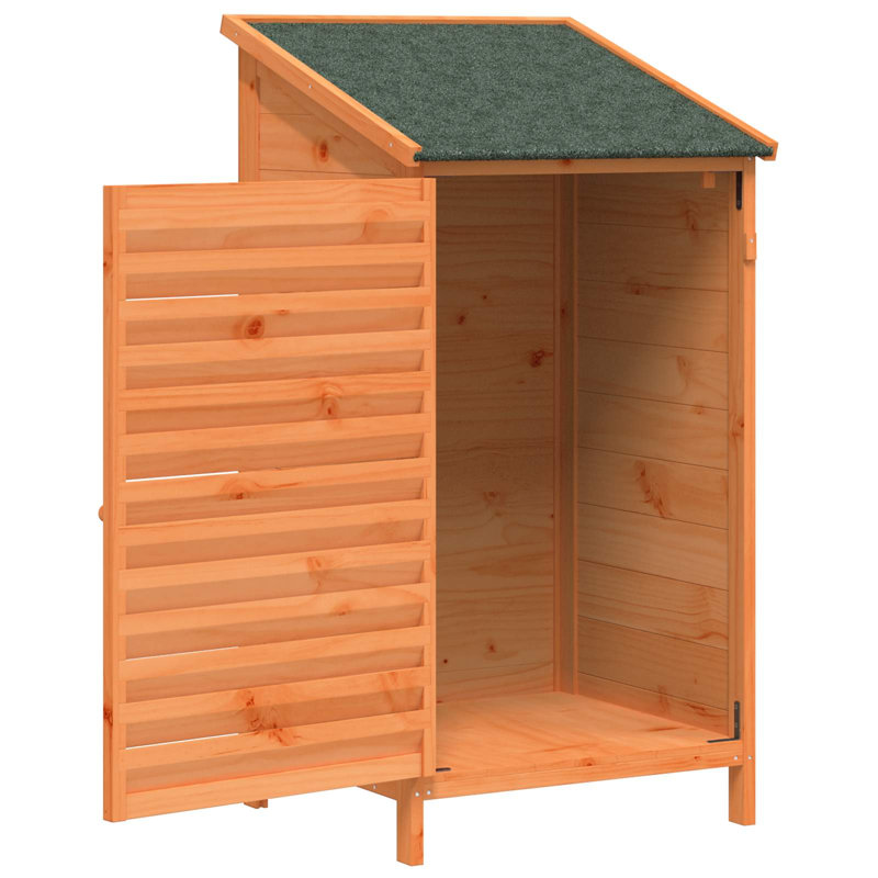 Vidaxl Garden Shed Solid Fir Wood Storage Cabinet Outdoor Modern Design Ample, Brown