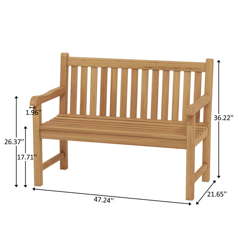 Aikam 48" A-Grade Teak Outdoor Patio Garden Bench