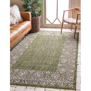 Finbar Oriental Green Indoor/Outdoor Area Rug