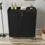 Armoire à vin 2 portes avec porte-bouteilles et tablette de rangement réglable-2107300174