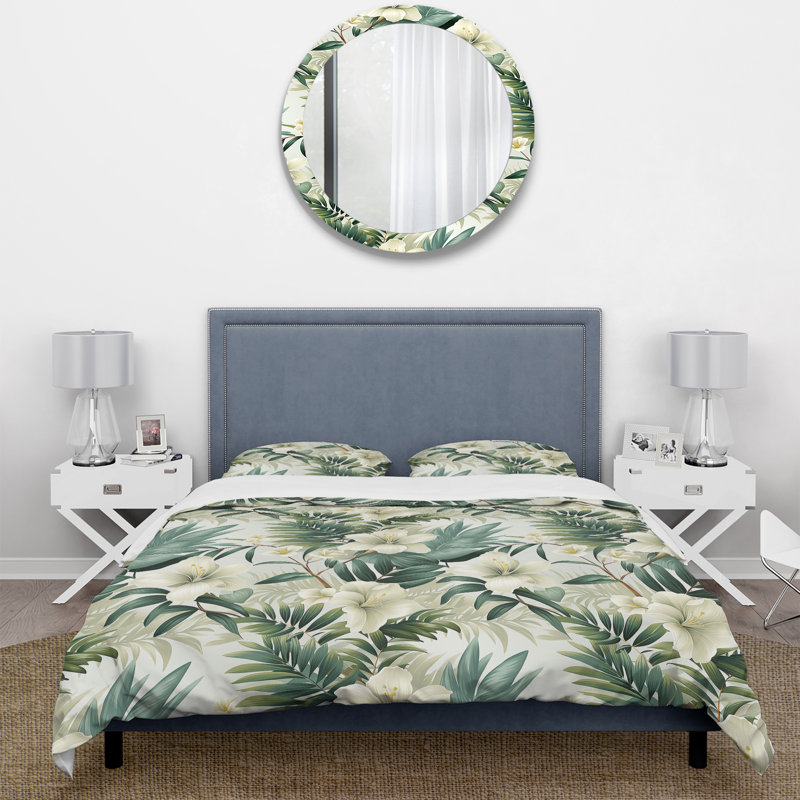 Literie Serene Botanics Tropical, Housse de couette pour très grand lit et 2 très