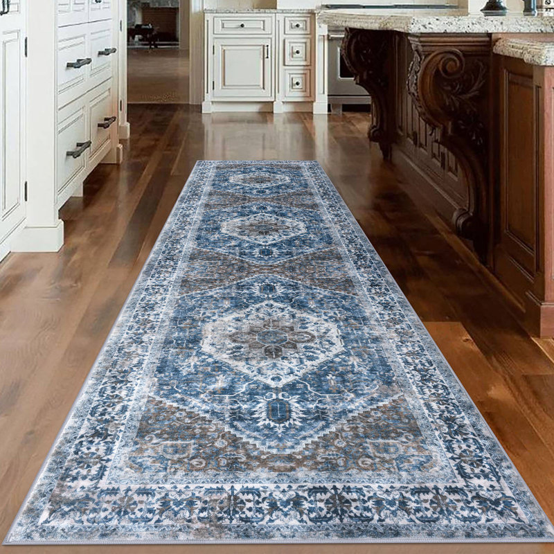Jodhveer Area Rug Washable Rug Non-Slip Backing Indoor Rugs, Runner 3' x 10'