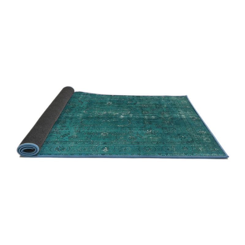 Tapis vert de style oriental, Rond 5 pi