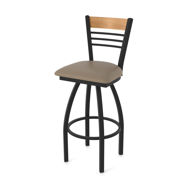 Tabouret tournant 880 Eleanor, Noir, Cannelle foncée, Tabouret de bar (siège de 30 po de hauteur)