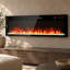 50" Recessed or Wall Mounted Electric Fireplace, Ultra Thin Tempered Glass Front, 16 Adjustable Flame Colors, Crystal Ember Bed, 1400W Heater, Remote Control