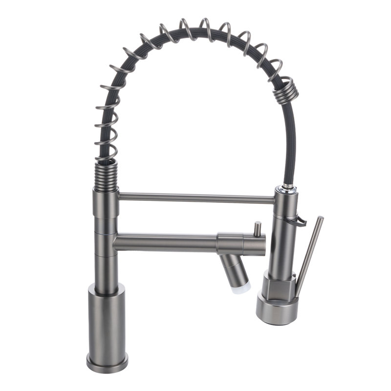 Belfry Kitchen Pull Out Kitchen Faucet, Grey