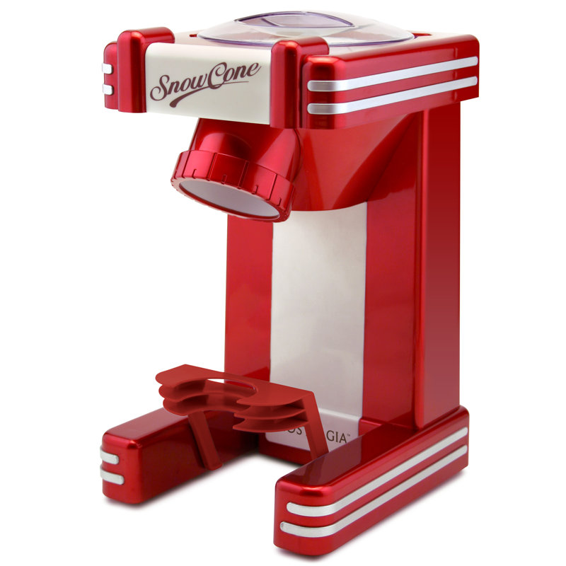 Nostalgia Retro Single Countertop Snow Cone Maker, Includes 1 Reusable Plastic Cup, Stainless Steel Blades