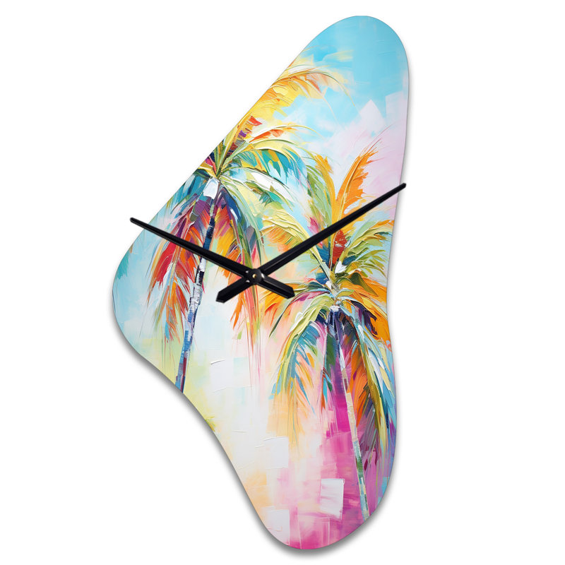 Horloge murale Popart Palm Trees III - Palm Trees, Grand