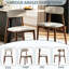 Ensemble de 4 chaises de cuisine rembourrées en chenille et en bois massif Middleton