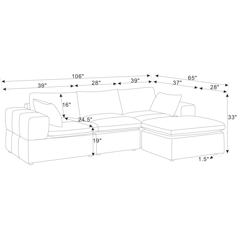 Plainesshi Corduroy Modular Sectional | Stylish & Comfy