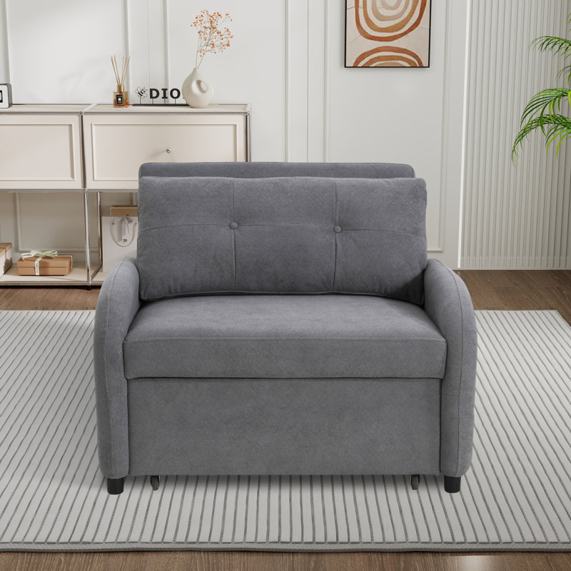 Chaise longue d'appoint convertible, Gris