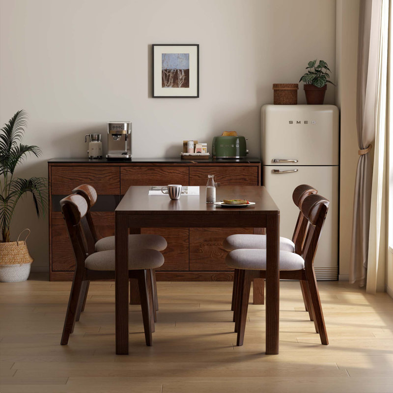 (Set Of 4 Pcs) Dining Chair Wooden, Walnut