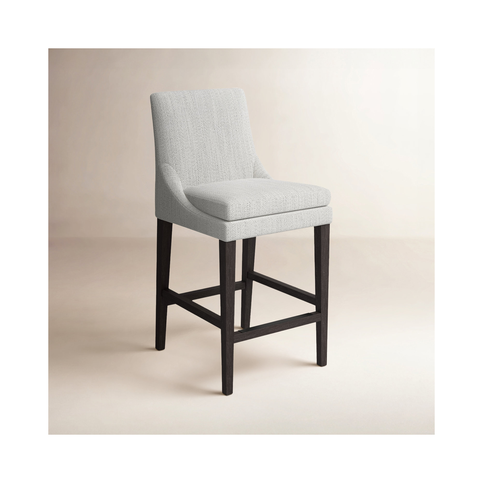 Niara Upholstered Counter & Bar Stool, Counter Stool (26” Seat Height), Prestige Ivory Basketweave