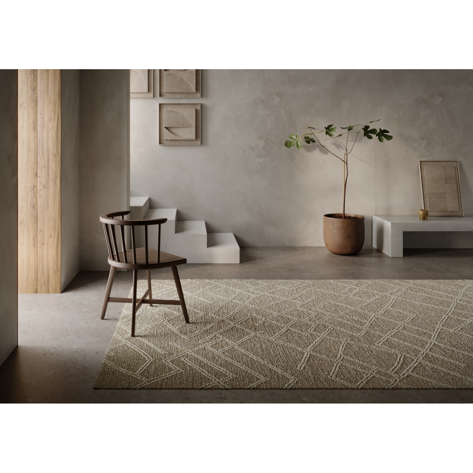 Hand Tufted Wool Beige Rug, Rectangle 8' x 10'