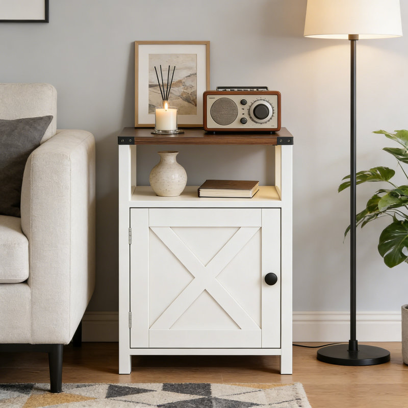40cm W Manufactured Wood Bedside Table