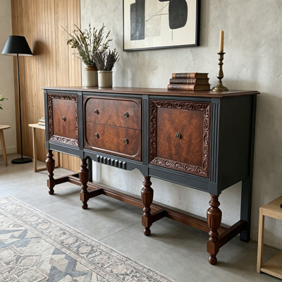 European Style Carved Wooden Buffet Table