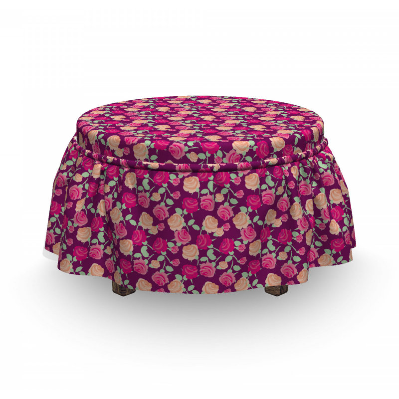 Housse pour repose-pieds fleurs romantiques de fleurs