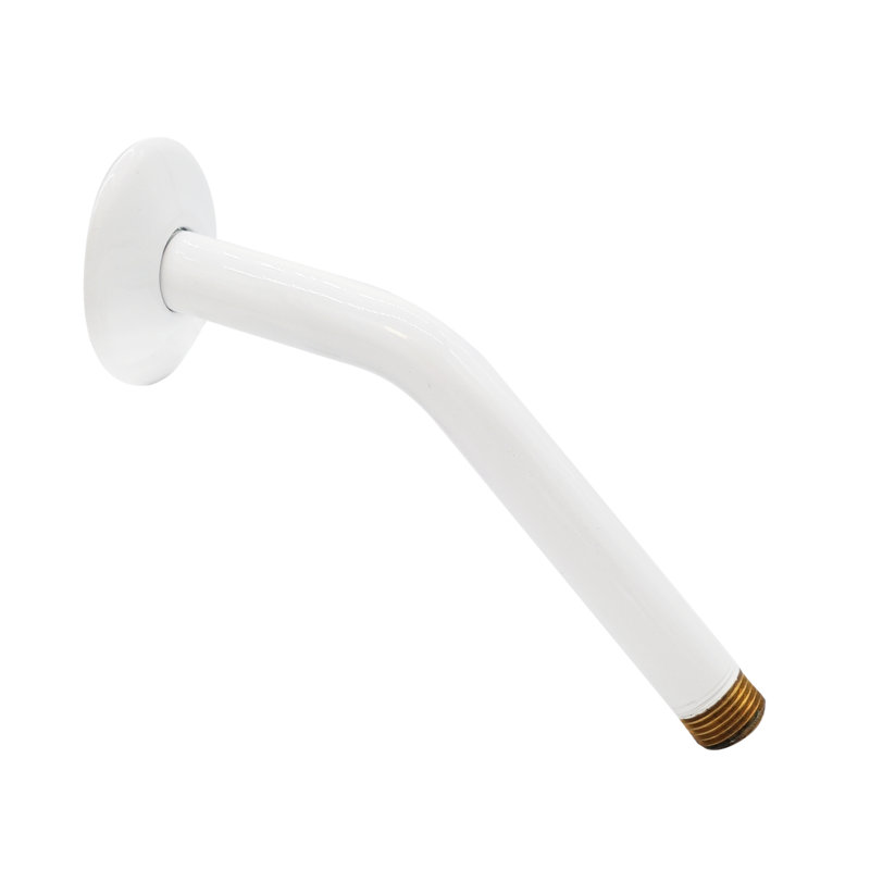 Bras de douche mural 1/2 "IPS x 8" avec bride Sure Grip, Blanc thermolaqué