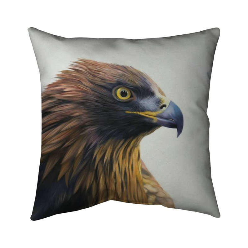 Brown-headed eagle - 18"x18" Throw pillow - Poly twill - Print on demand
