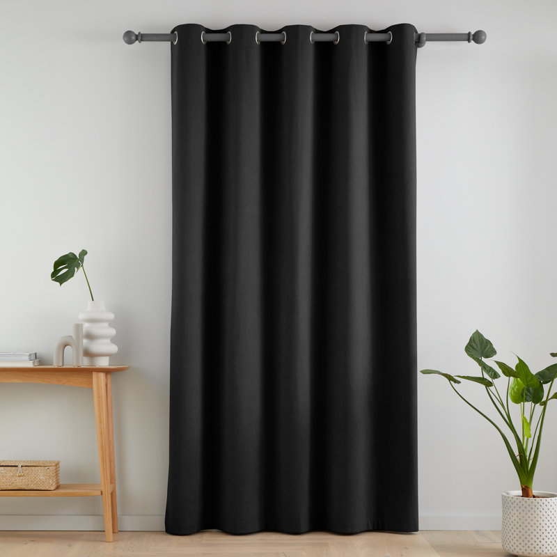 Wilson Blackout Thermal Eyelet Door Panel, Black, 43cm W x 213cm L