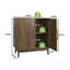 Élégante armoire à 2 portes sculptée avec tablettes réglables pour un rangement et un décor polyvalents dans plusieurs pièces