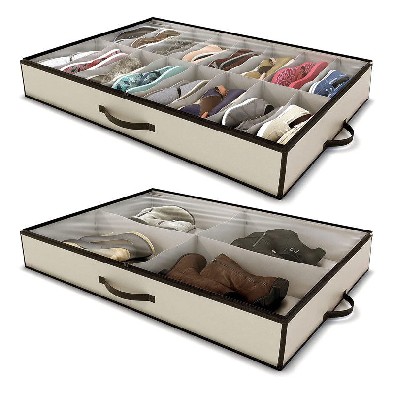 20 Pair Stackable Underbed Shoe Storage