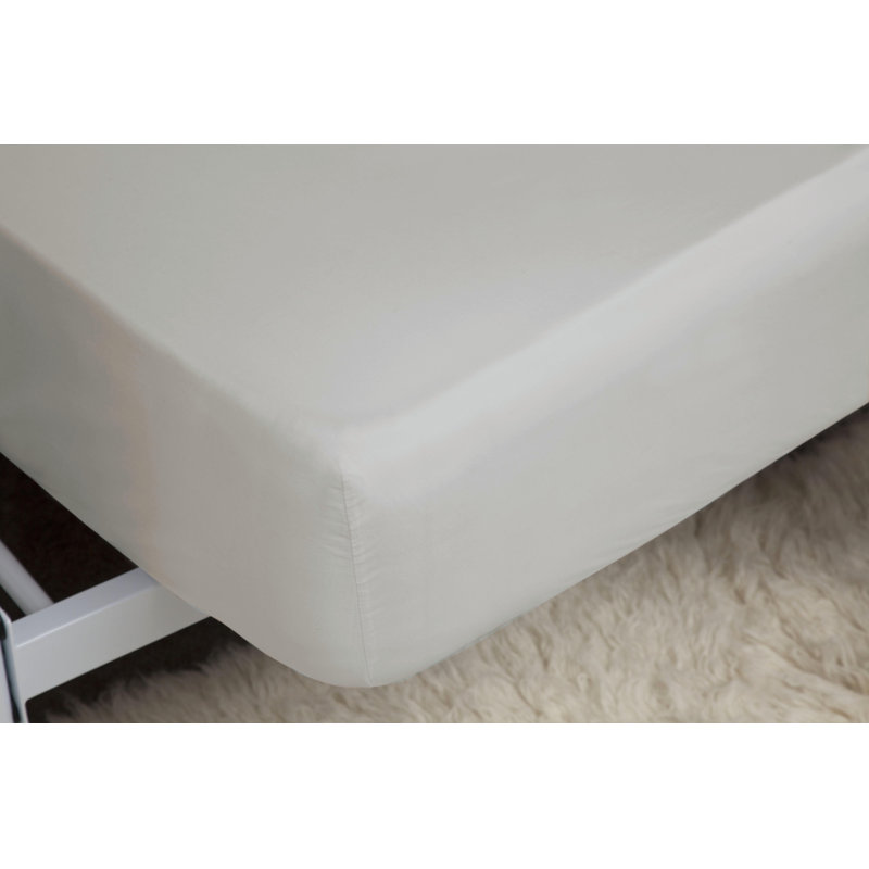 500 TC Premium Polycotton Sateen Fitted Sheet, Double (4'6), Ivory