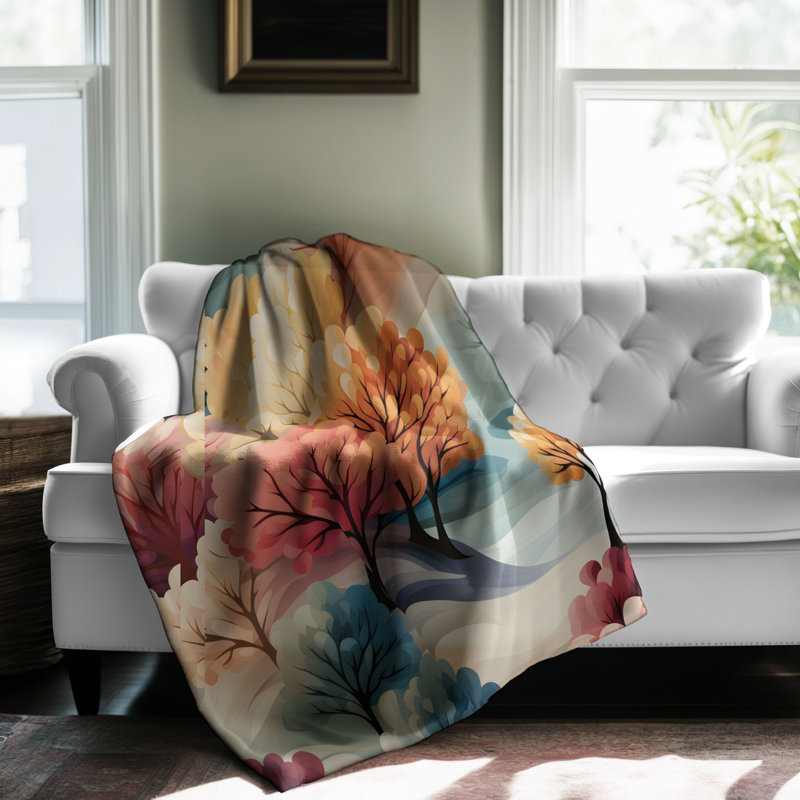 Soft Colour Abstract - 1 Piece Blanket, 80" L x 60" W