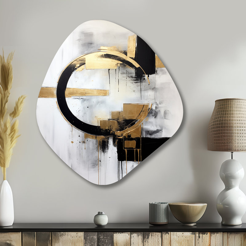Elliott - peinture abstraite nébuleuse asymétrique en métal, art mural, H 35 po x l 31 po