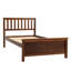 Lit plateforme simple en bois massif avec tête et pied de lit, structure de lit simple avec lattes en noyer