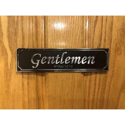 Gentlemen Aluminum Door Sign with Braille