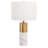 Shaffer 1-Light Gold Table Lamp With A Marble Base And A Drum Shade
