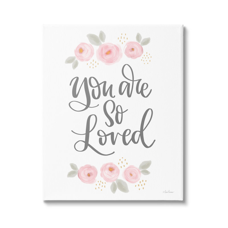 «You Are So Loved Blooming Pivoines» par Lisa Larson - impression, H 48 po x l 36 po x P 1,5 po, Toile tendue