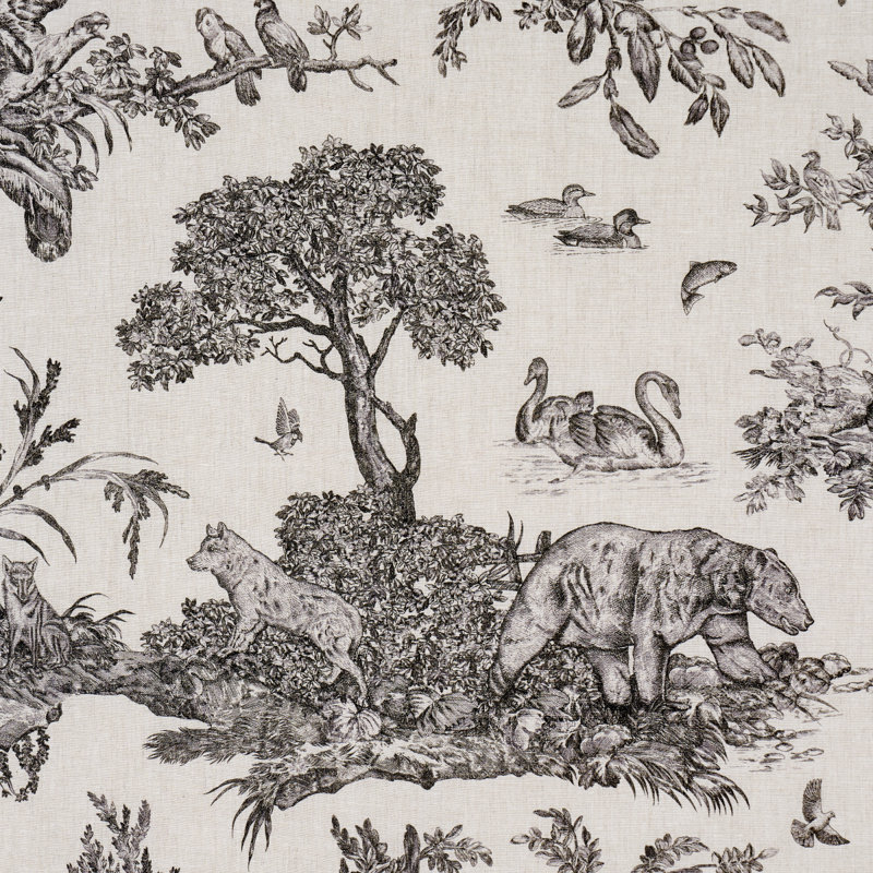 Western Toile Fabric, Carbon