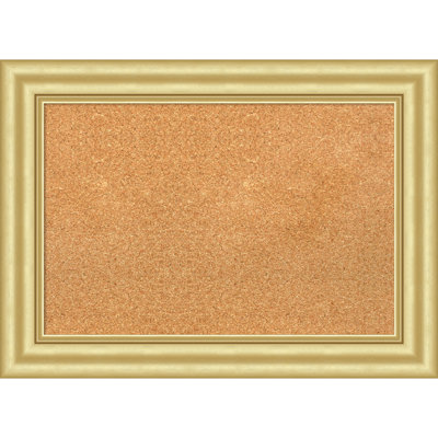 Sophia Gold Framed Corkboard, Natural Cork Bulletin Board, Organization Board, Pin Board