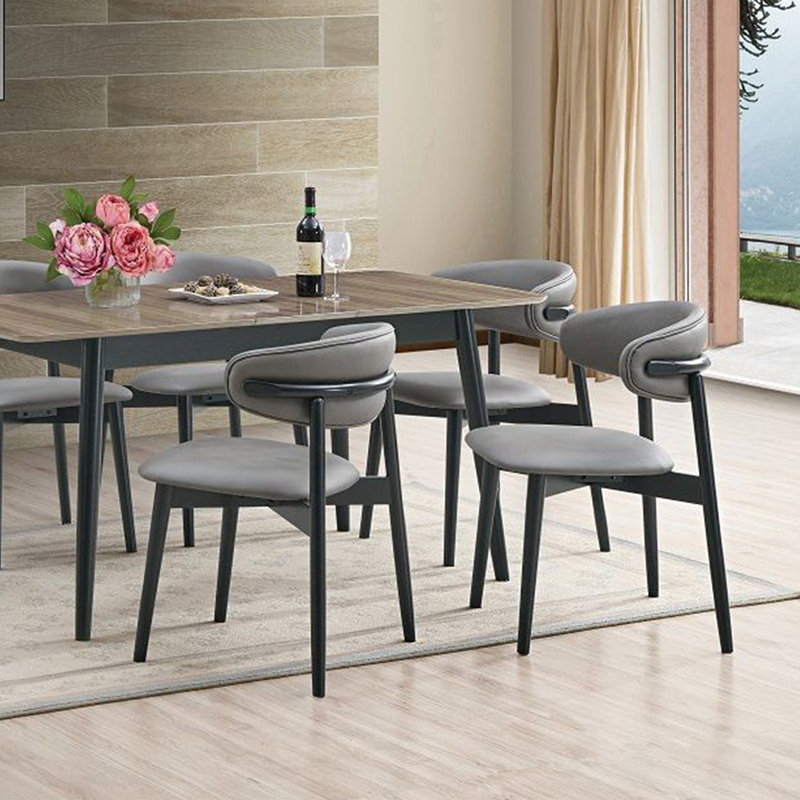 Ensemble de 2 chaises d'appoint rembourrées grises et noires