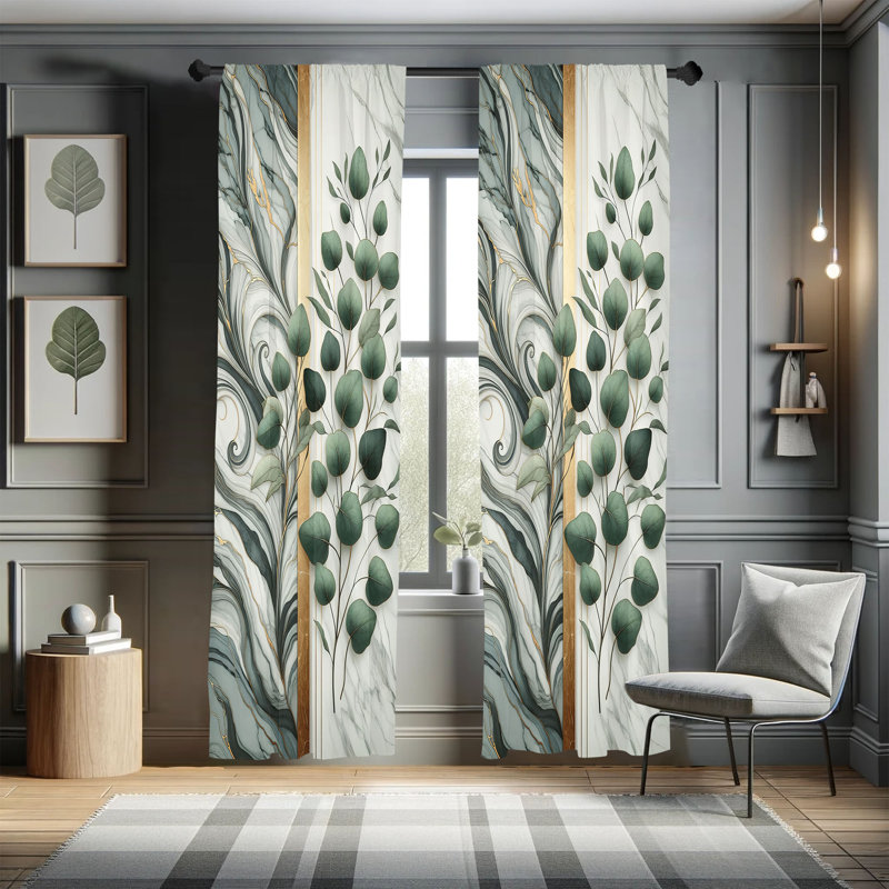 Semi Sheer Curtain Pair, 56" W x 63" L