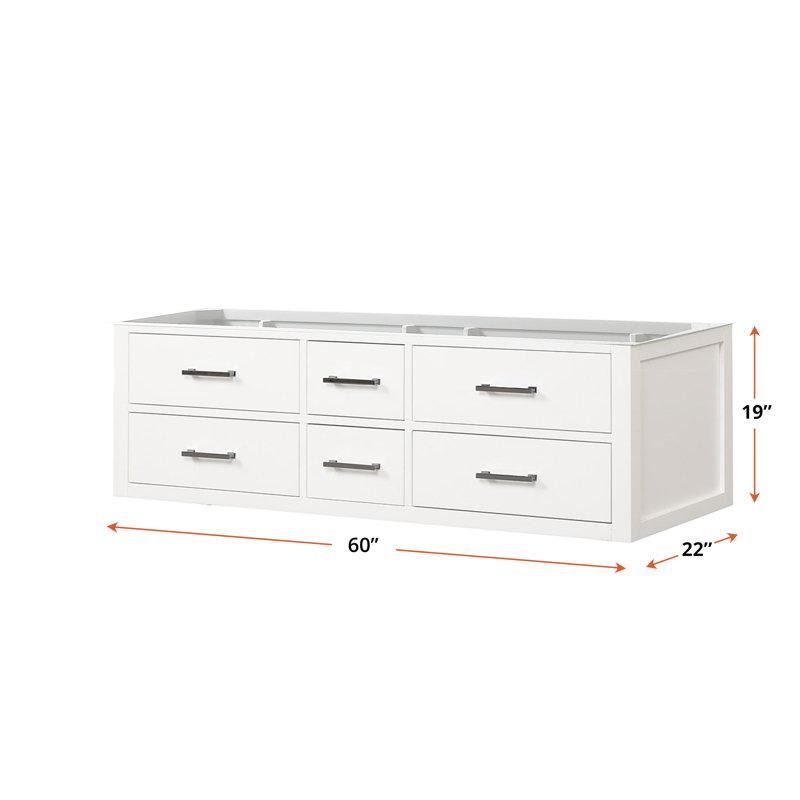 Castor 60 in W x 22 in D Double Bath Vanity, White