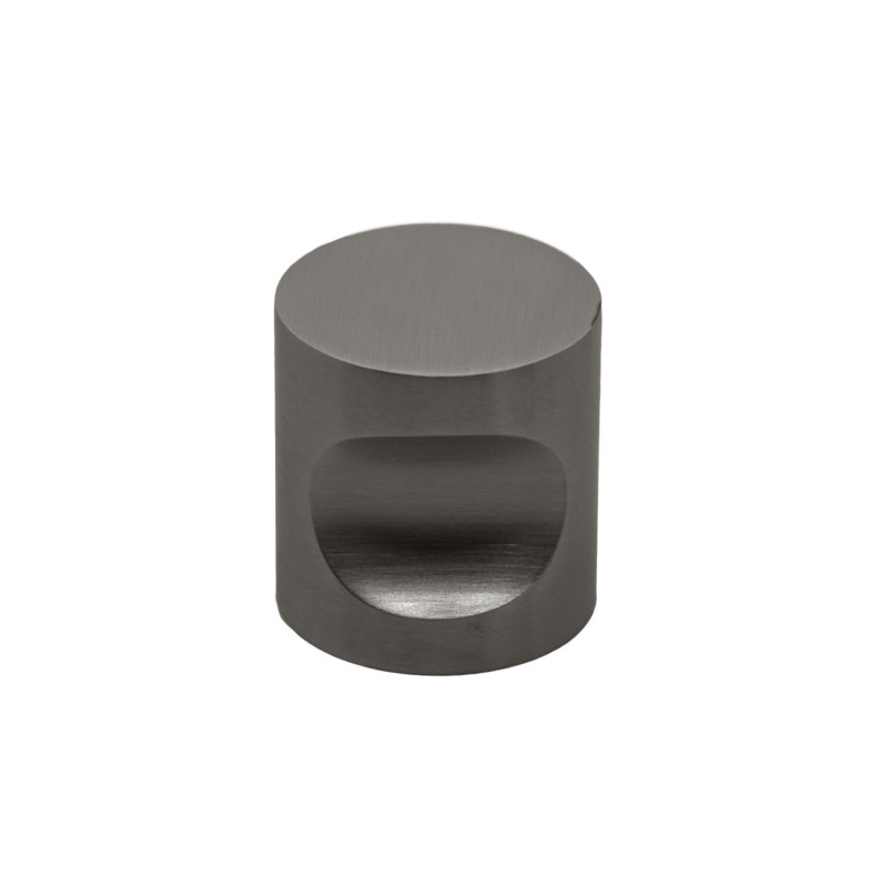 Cylindrical Knob, Satin Black, 0.98