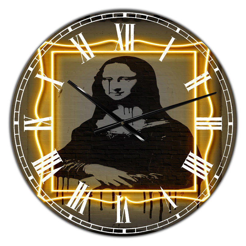 Horloge murale moderne Mona Lisa Neon, Surdimensionné