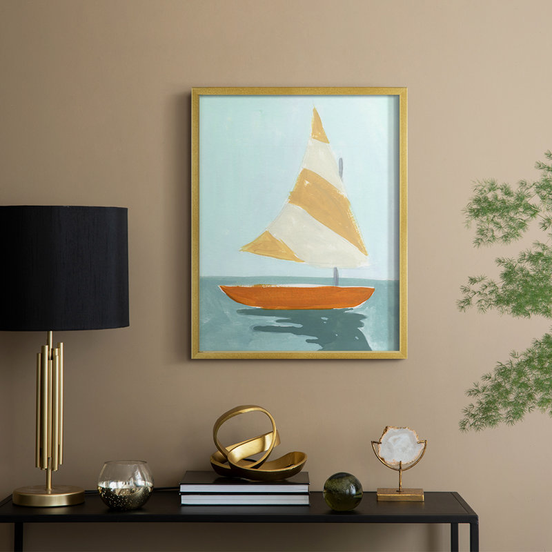 Small Sail I Framed Print - Solid Wood
