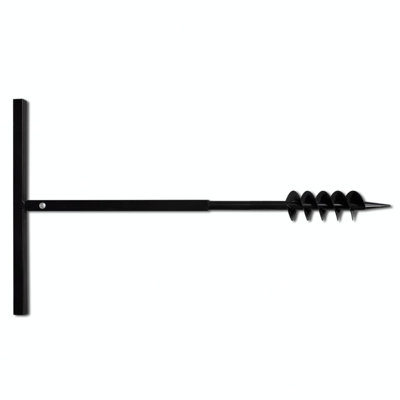WALPLUS Ground Drill Handle Auger Bit 3.15 in Black Double Spiral Steel Earth Auger Post Hole Drill Heavy-Duty Garden Tool