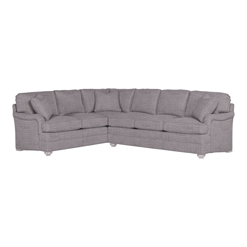 American Bungalow 2-Piece East Lake L- Sectional, Nomad Slate Crypton® Chenille, Dove Gray