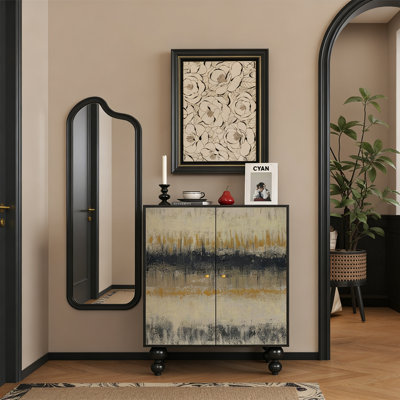 French Solid Wood Entryway Shoe Cabinet