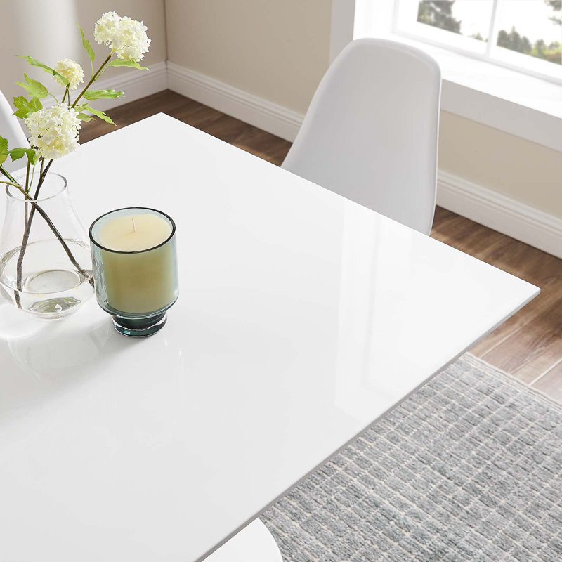 Lippa Square Dining Table, 29.5" H x 36" W x 36" L, White